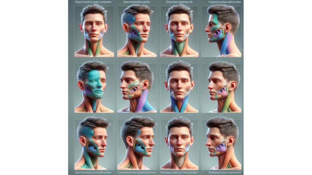 نمایش قسمت های مختلف صورت برای هایفوتراپی